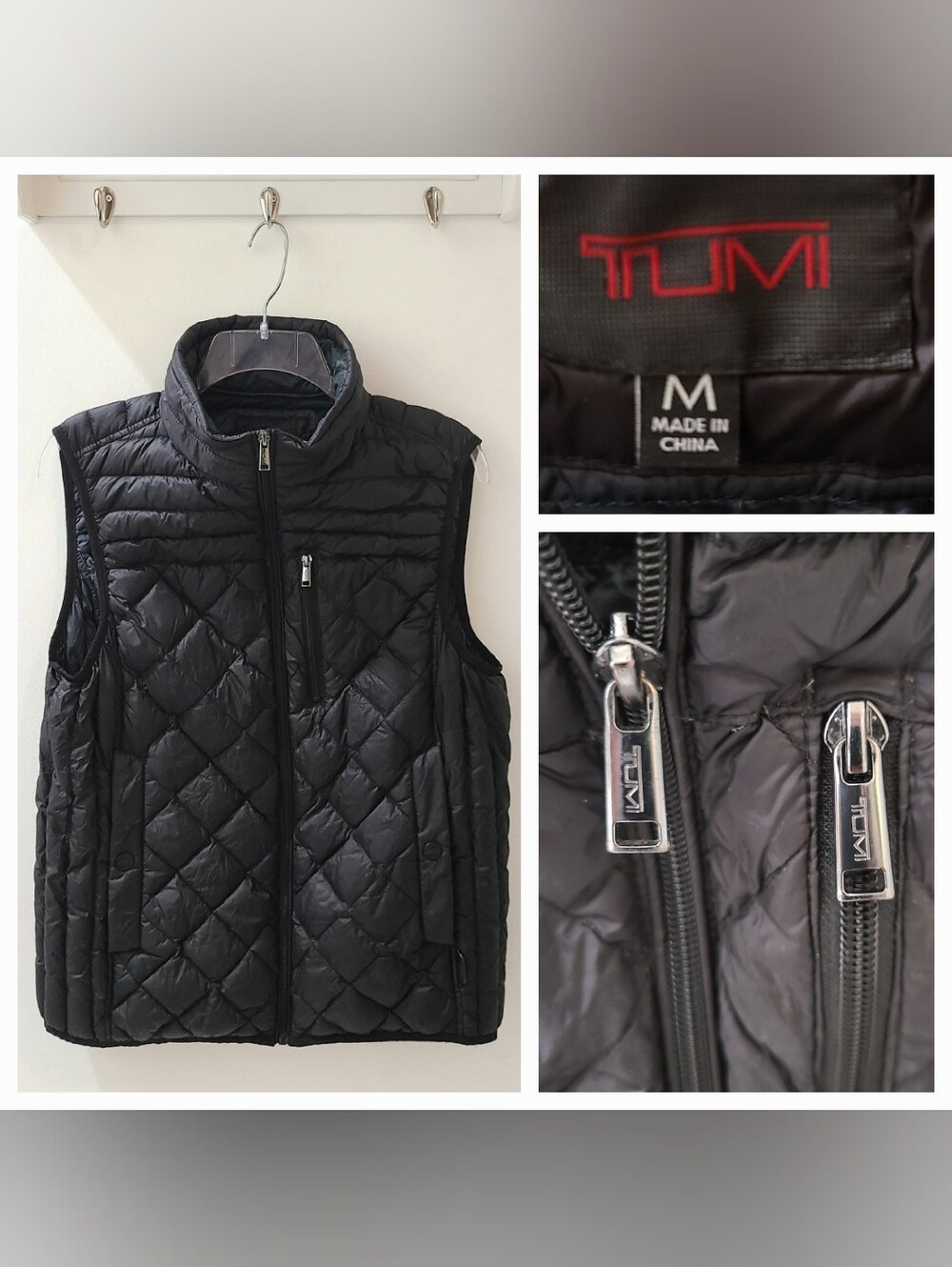 Tumi Pax Vintage Black Down Vest Jacket Unisex Women's M Men's S F77144 RDS